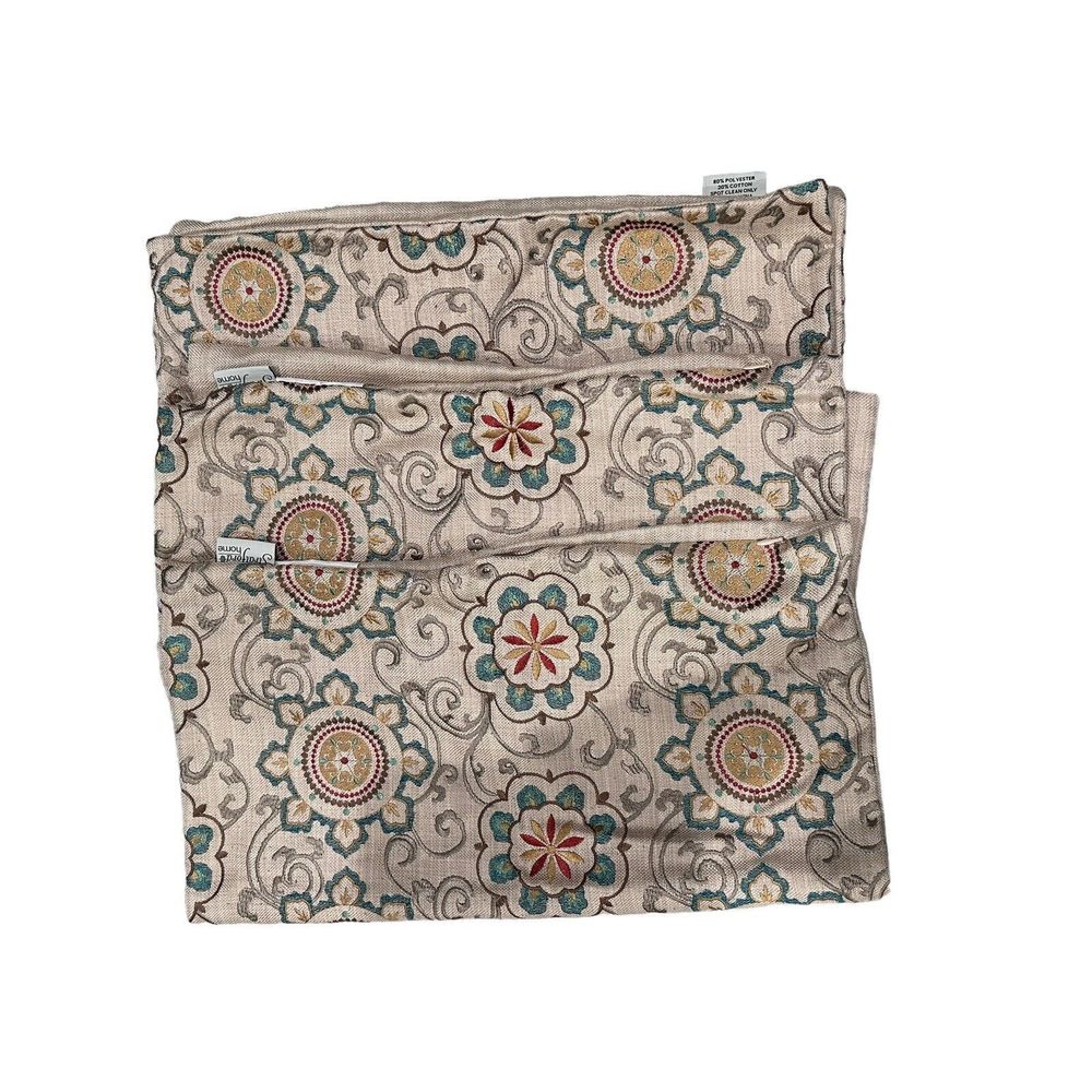 Stratford Home Embroidered Woven Pillow Throw Covers Zippered 19"X19" Lot of 3
